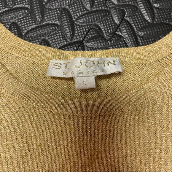 St John Basic Santana Knit Tank Blouse Top Gold Size Large - Picture 5 of 8
